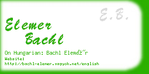 elemer bachl business card